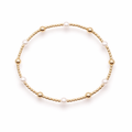Gold+Pearl Mix Stretch Bracelet