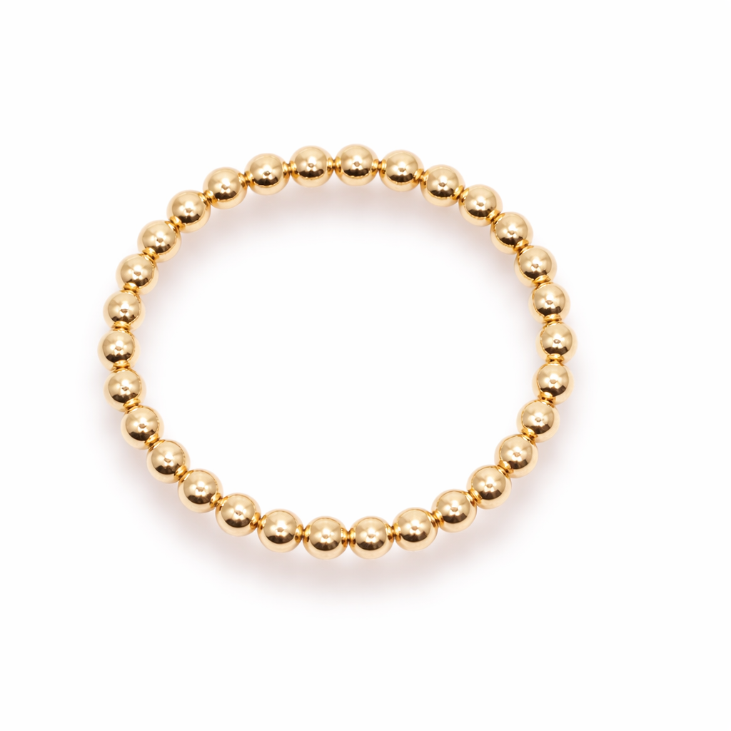 6MM Gold Beaded Bracelet
