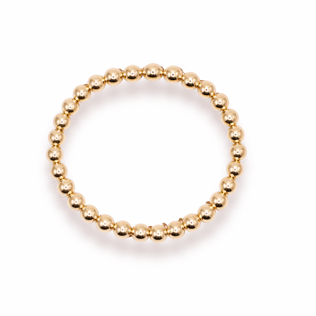 8MM Gold Beaded Bracelet